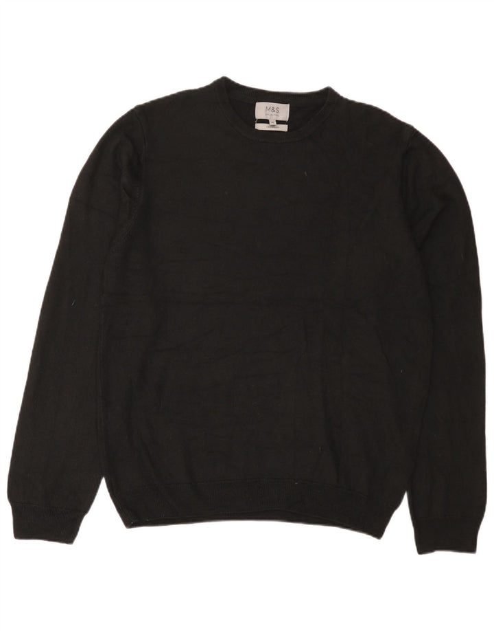 Marks & Spencer Herren-Pullover mit Rundhalsausschnitt, Mittelschwarz, Acryl