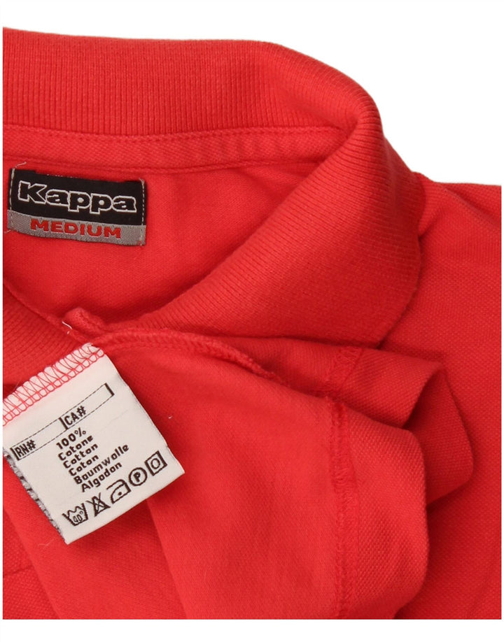 Kappa Damen Poloshirt UK 14 Mittelrote Baumwolle
