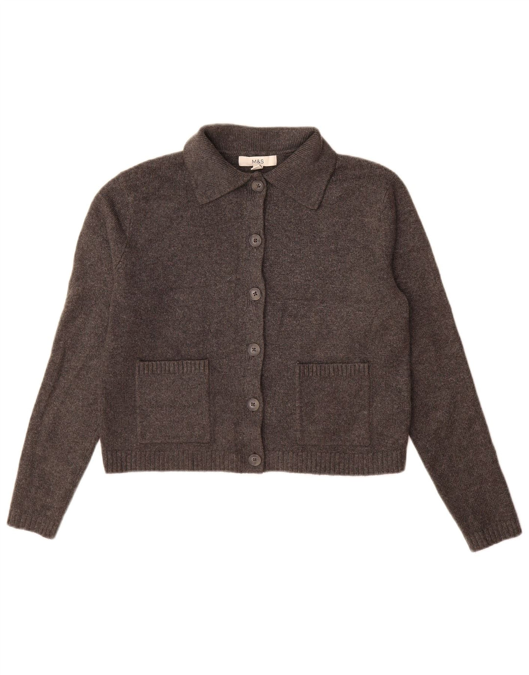 Marks & Spencer Damen-Cardigan-Pullover UK 10 Small Grau Polyester
