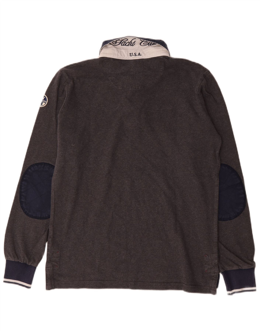 North Sails Herren-Rugby-Poloshirt mit Grafik, Mittelgrau, Farbblock