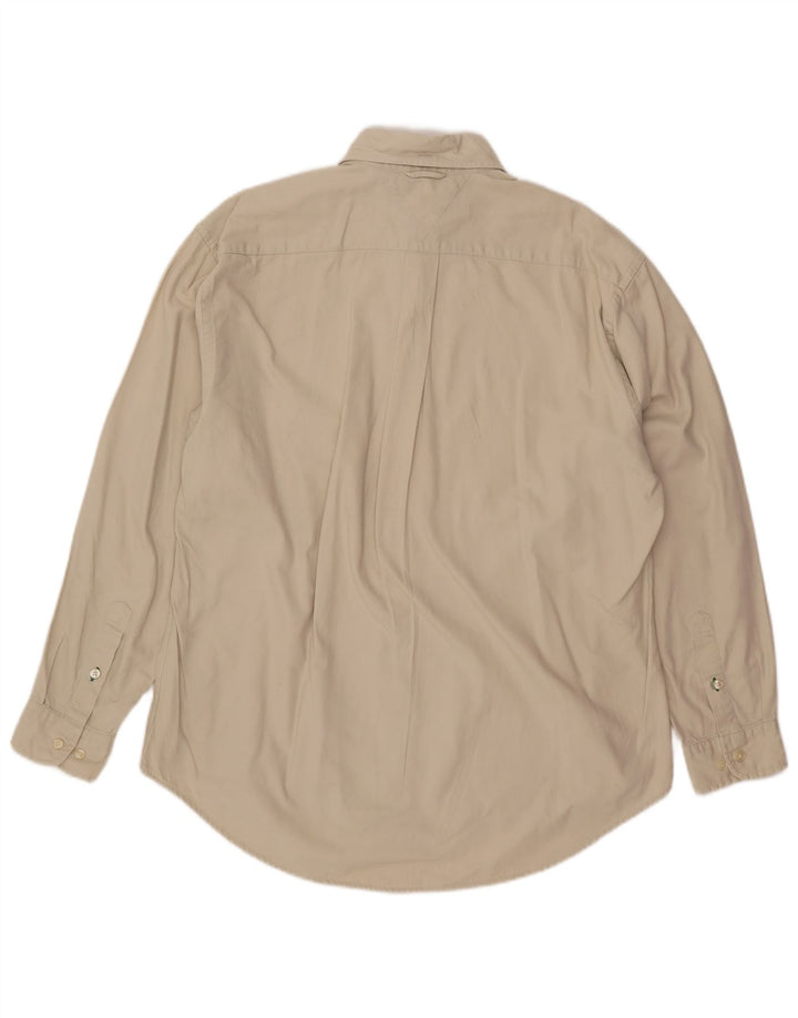 TOMMY HILFIGER Herrenhemd, groß, cremefarbene Baumwolle