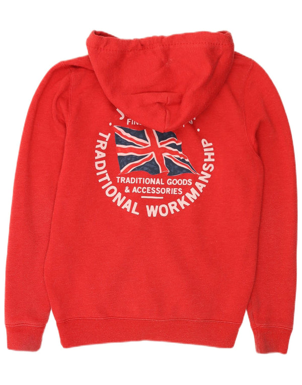 Jack Wills Mens Graphic Zip Hoodie Sweater Small Red Cotton