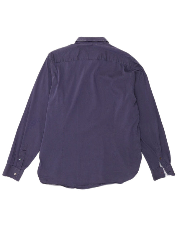 Ted Baker Herrenhemd Größe 4 Large Marineblau gepunktet