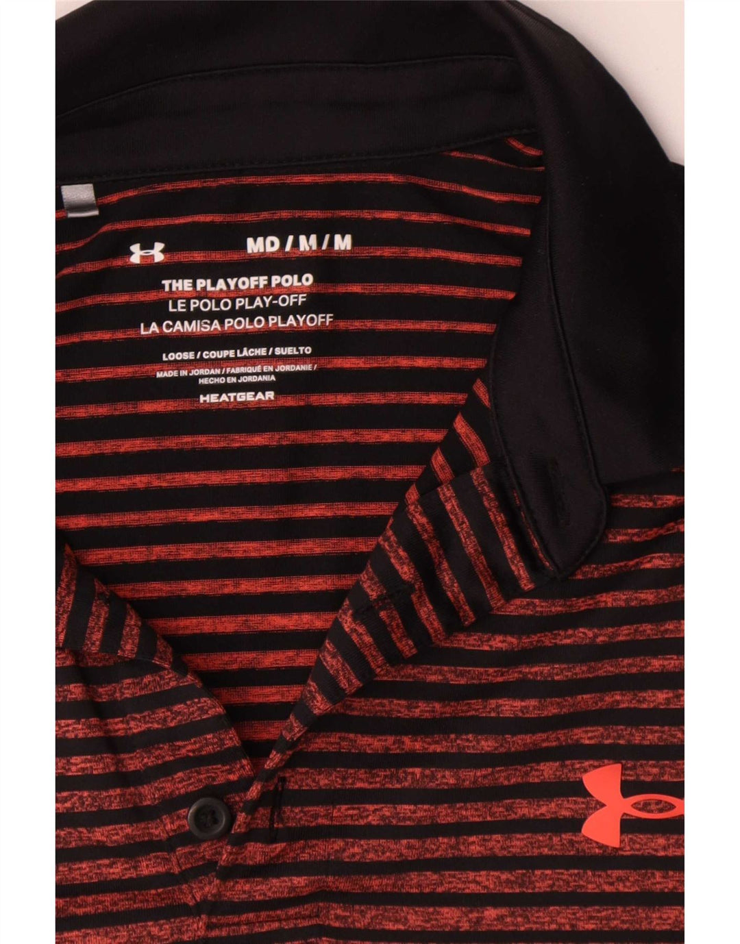 Under Armour Herren Heat Gear Poloshirt Mittelorange gestreift aus Polyester