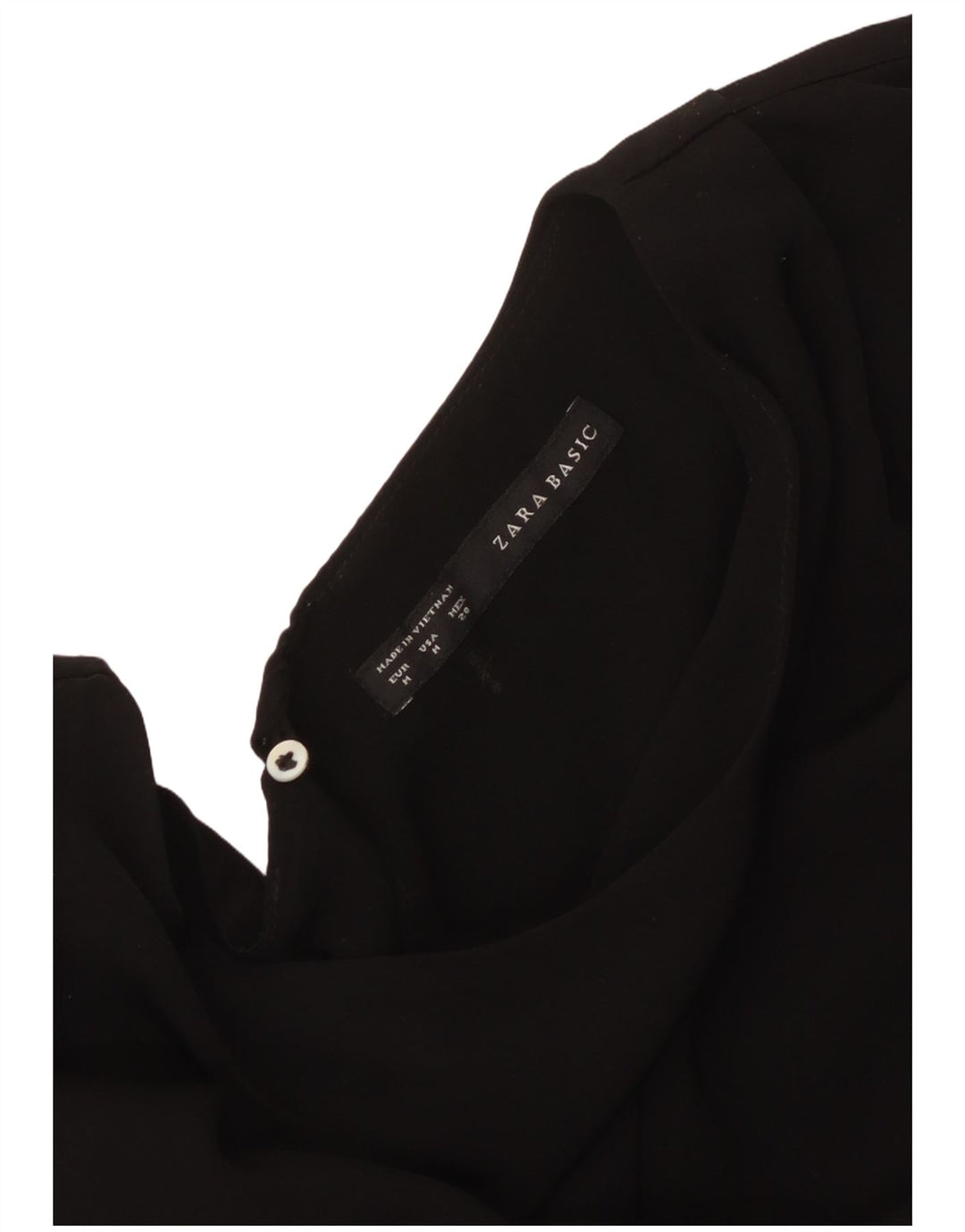 Zara Damen Ärmelloses A-Linien-Kleid UK 14 Medium Schwarz