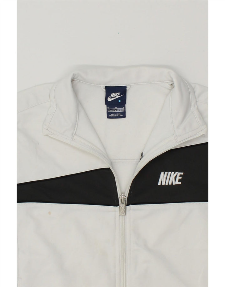 NIKE Jungen-Trainingsanzug-Top-Jacke, 10–11 Jahre, Mittelweiß, Farbblock