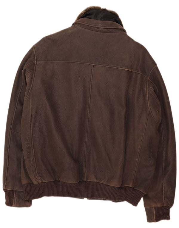 Oconi Herren Lederjacke IT 54 2XL Braunes Leder