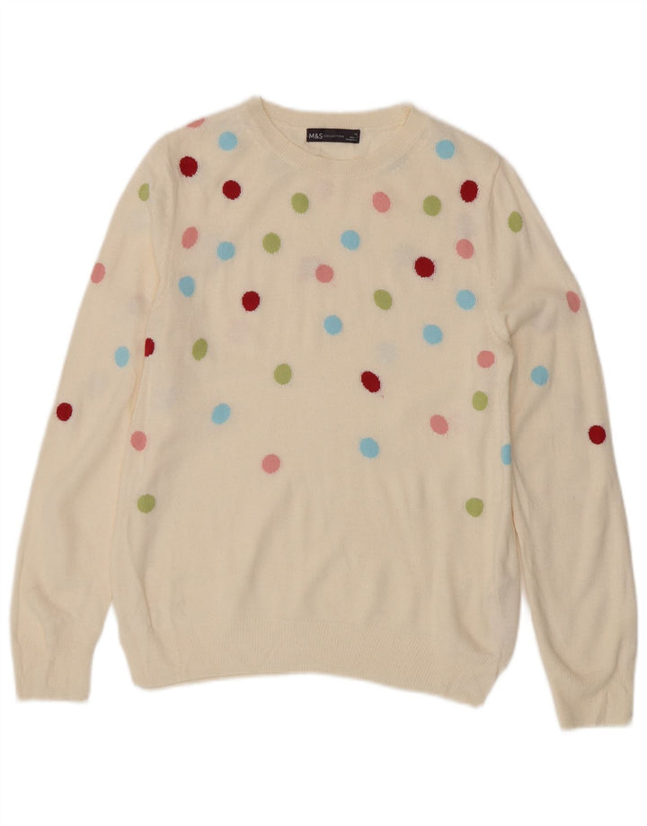 Marks & Spencer Damen-Pullover mit U-Boot-Ausschnitt, Gr. 10, Größe S, gebrochenes Weiß