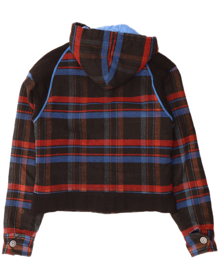 Iceberg Herren-Bomberjacke mit Kapuze, IT 52 XL, schwarz kariertes Polyester