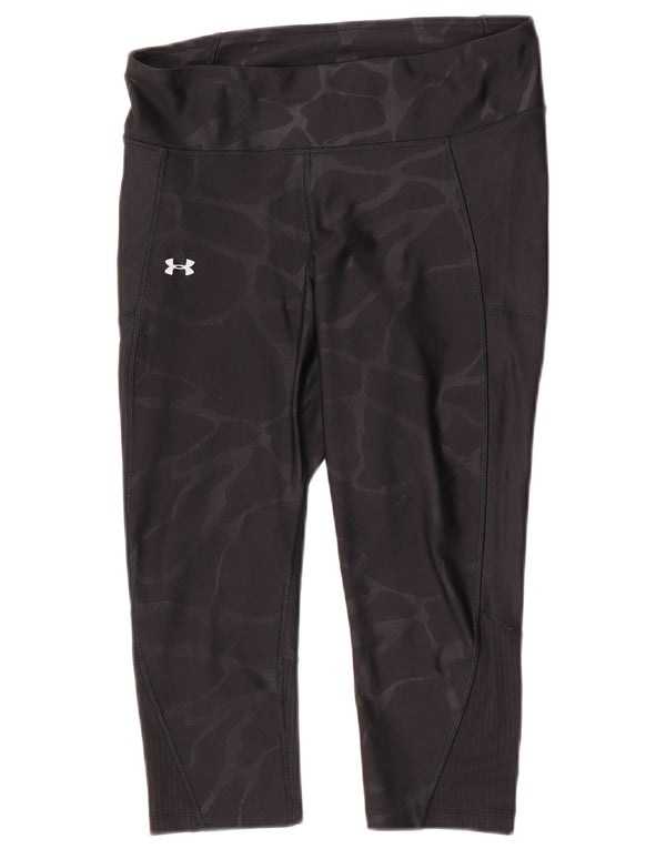 Under Armour Damen Capri-Leggings UK 14 Mittelschwarze Tarnung
