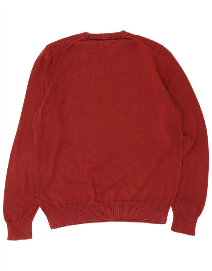 Marks & Spencer Herren-Pullover mit Rundhalsausschnitt, mittlerer burgunderroter Baumwolle