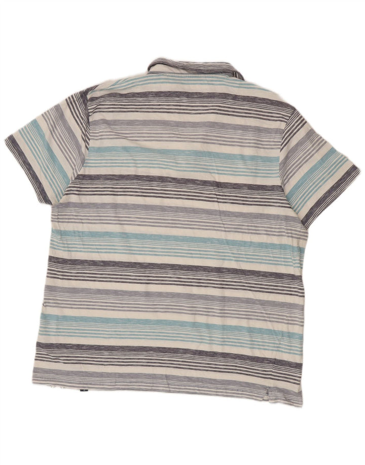 Weird Fish Herren-Poloshirt 2XL, blau gestreift, Baumwolle