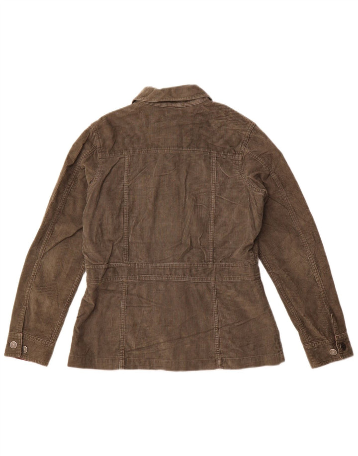 Eddie Bauer Womens Loose Fit Cordjacke UK 10 Small Khaki Baumwolle