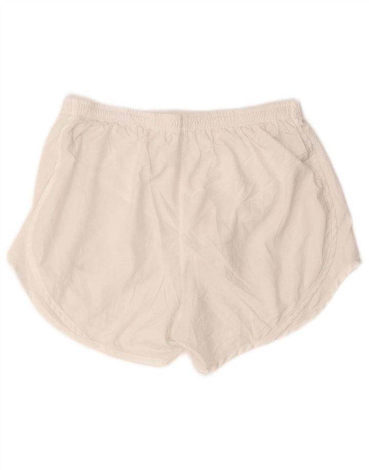 NIKE Damen Dri Fit Sport Shorts UK 14 Mittelweißes Polyester