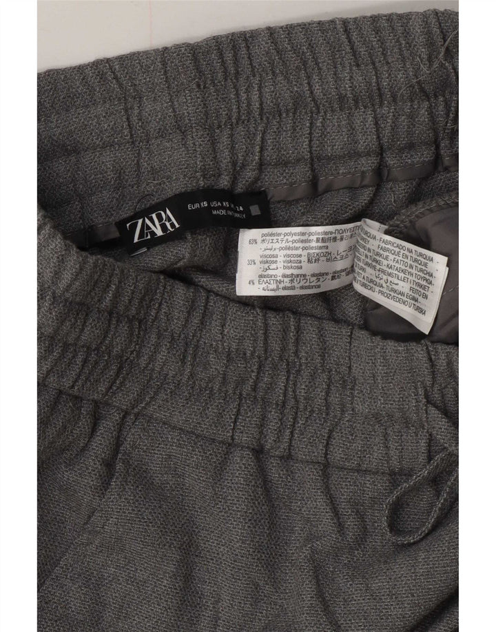 Zara Damen Joggers Hose XS W24 L26 Grau Polyester