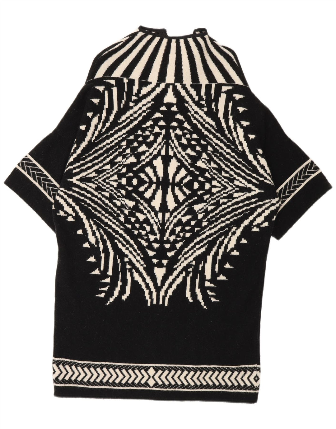 Byblos Damen Longline-Cardigan-Pullover UK 14 Mittelschwarz Geometrisch