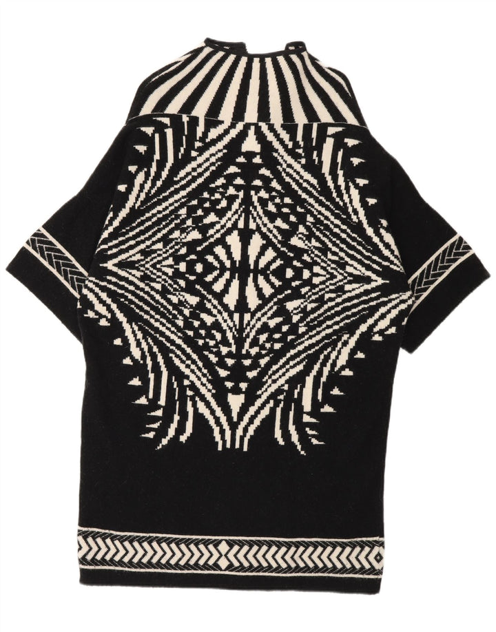 Byblos Damen Longline-Cardigan-Pullover UK 14 Mittelschwarz Geometrisch