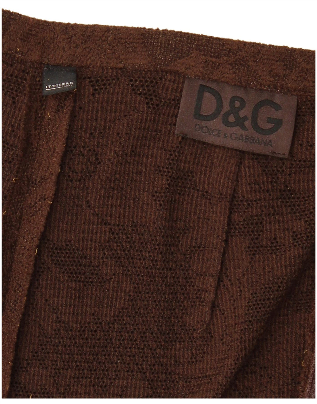 DOLCE & GABBANA Damen Strick-Maxirock W26 Kleines braunes Blumenmuster