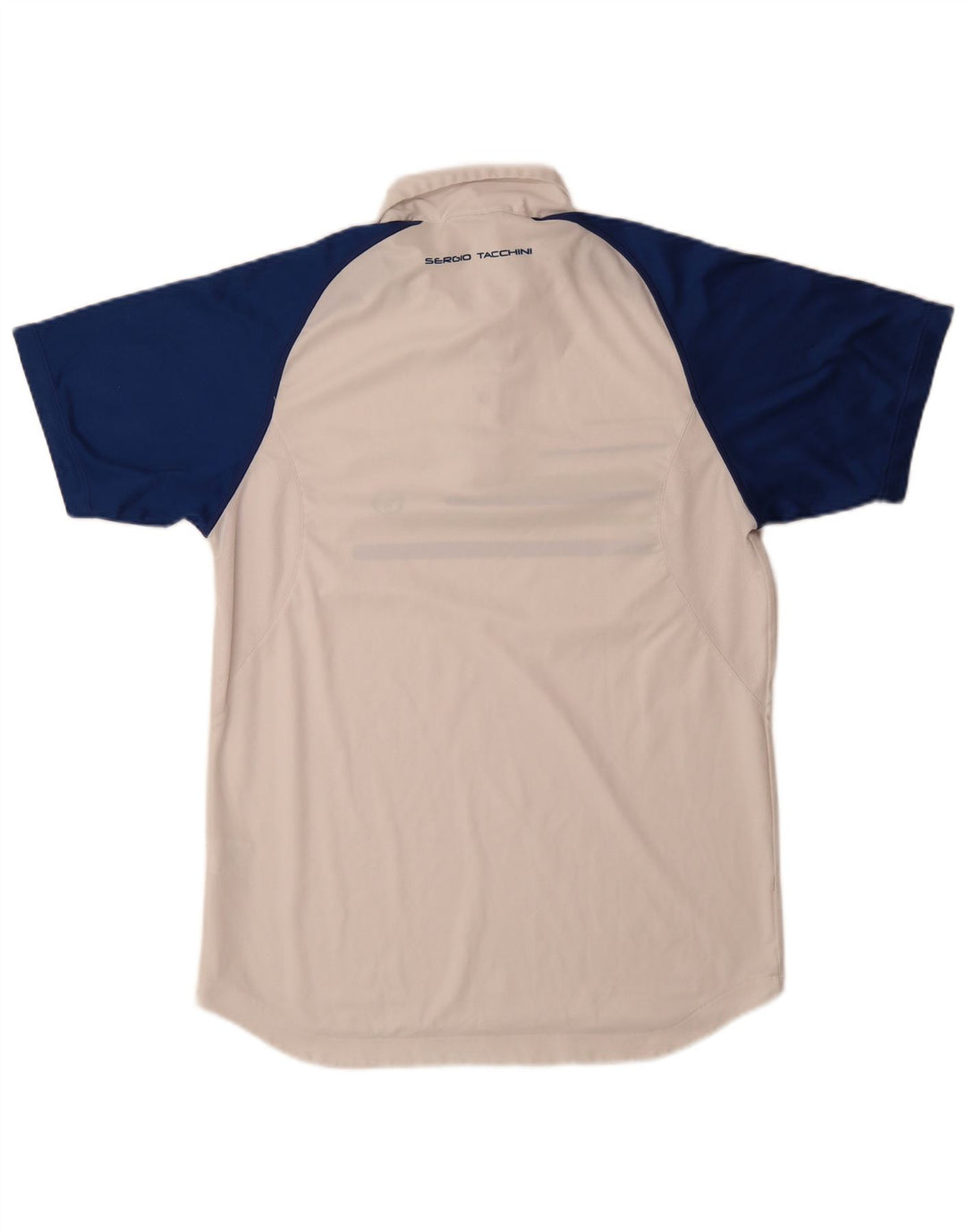Sergio Tacchini Herren-Poloshirt, groß, weißes Colourblock-Polyester