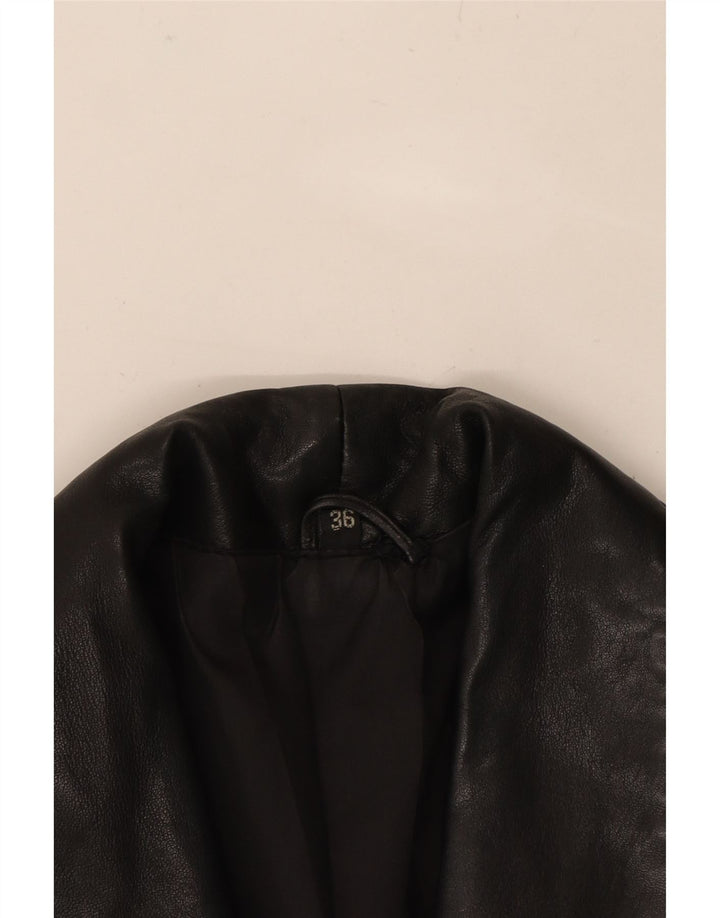 VINTAGE Womens Leather Jacket EU 36 Small Black Leather Vintage Vintage and Second-Hand Vintage from Messina Hembry 