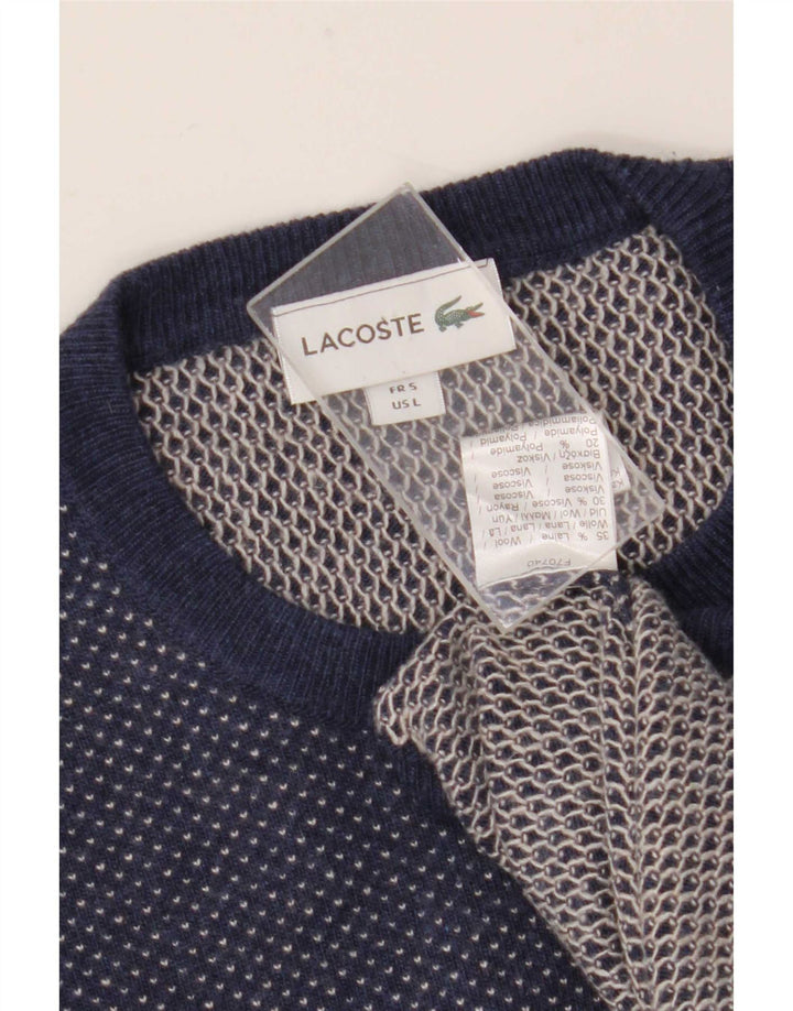 Lacoste Herren-Pullover mit Rundhalsausschnitt, Größe 5, große marineblaue Wolle
