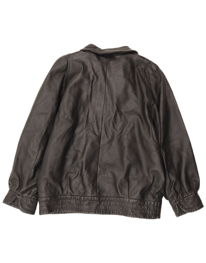 Vintage Damen Lederjacke UK 14 Large Schwarz