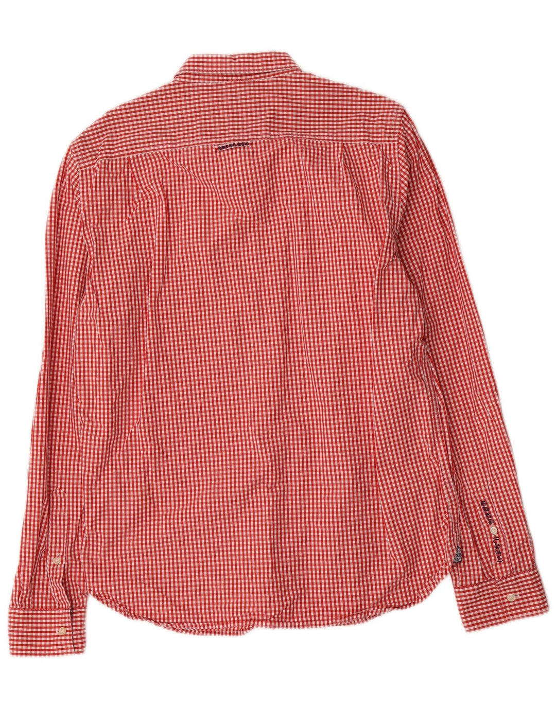 Superdry Herren-Hemd XL aus roter Gingham-Baumwolle