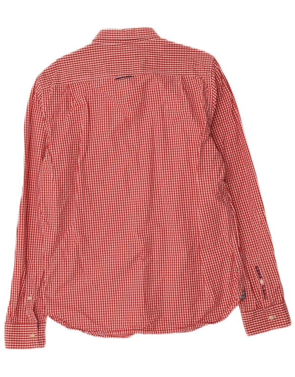 Superdry Herren-Hemd XL aus roter Gingham-Baumwolle