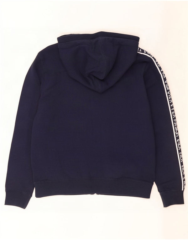 Fila Womens Graphic Zip Hoodie Pullover UK 18 XL Marineblau Baumwolle