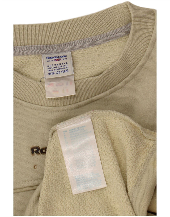 Reebok Herren Grafik-Sweatshirt-Pullover aus mittelgrüner Baumwolle