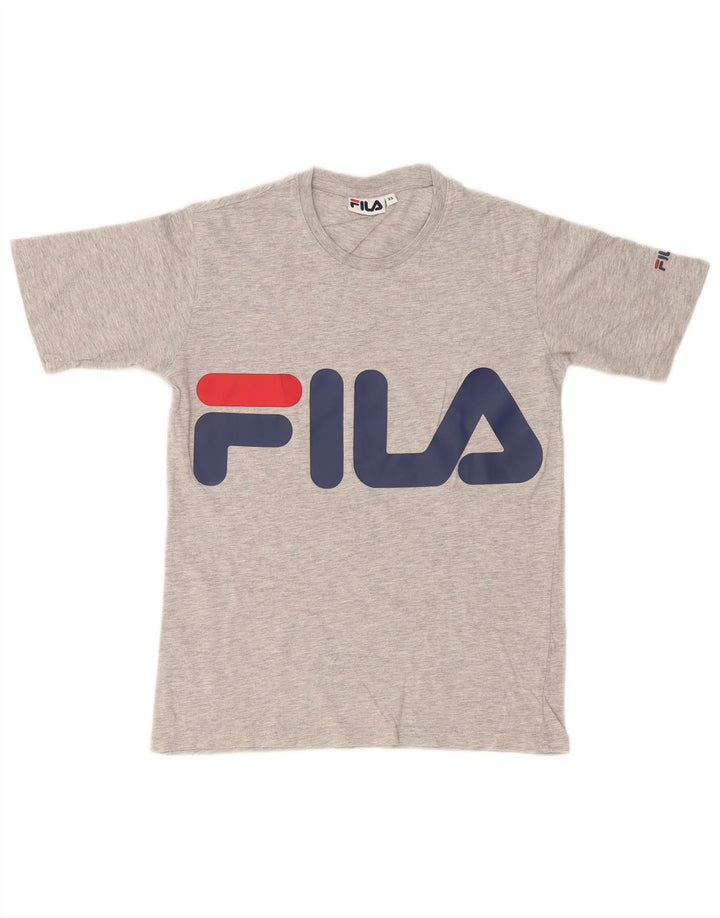 Fila Herren Grafik T-Shirt Top XS Grau meliert