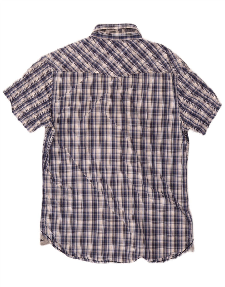 Napapijri Herren Kurzarmhemd Medium Marineblau kariert
