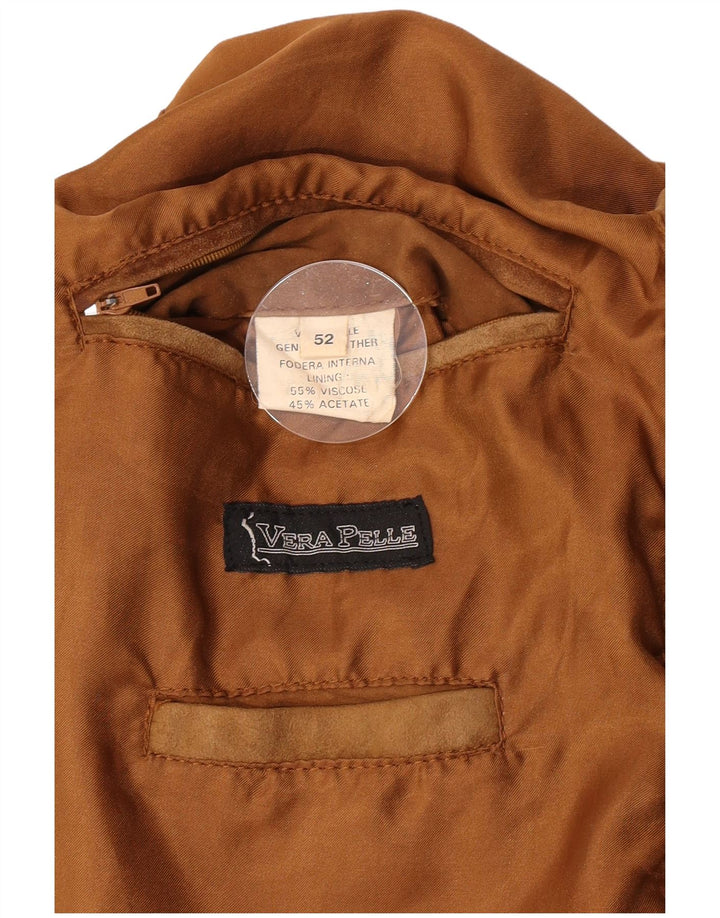 Vintage Herren Wildleder Bomberjacke IT 52 XL Braunes Leder