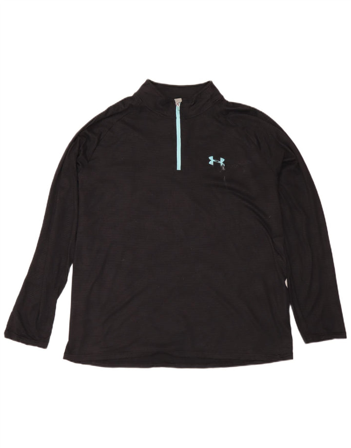 Under Armour Herren Heat Gear Pullover-Trainingsanzug mit Reißverschluss, Größe L, Schwarz
