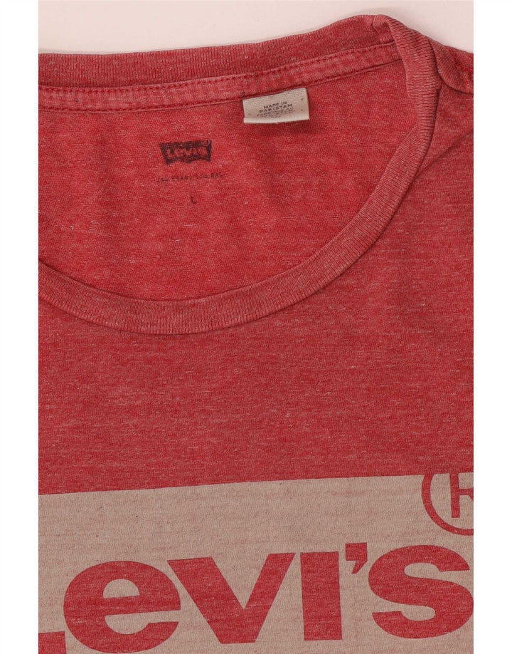 Levi's Herren-T-Shirt mit Grafik, groß, rot meliert