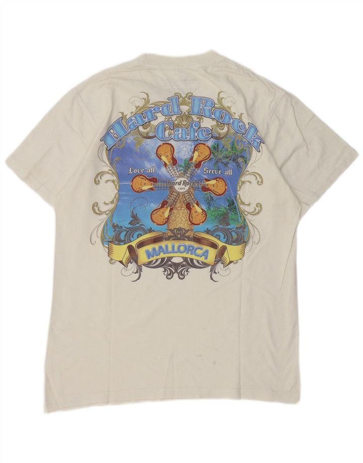 Hard Rock Cafe Herren Mallorca Grafik-T-Shirt aus mittelweißer Baumwolle
