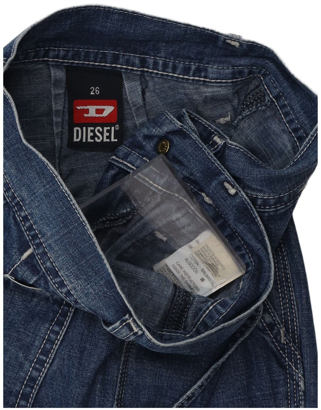Diesel Bootcut-Jeans für Damen, W26, L27, blaue Baumwolle