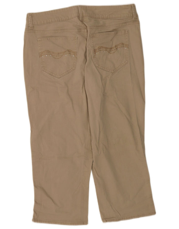 Lee Damen Riders Straight Capri-Hose, US 14, XL, W32, L20, Beige, Baumwolle