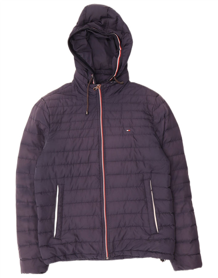 Tommy Hilfiger Herren-Jacke mit Kapuze, gepolstert, UK 36, Größe S, Marineblau, Polyester