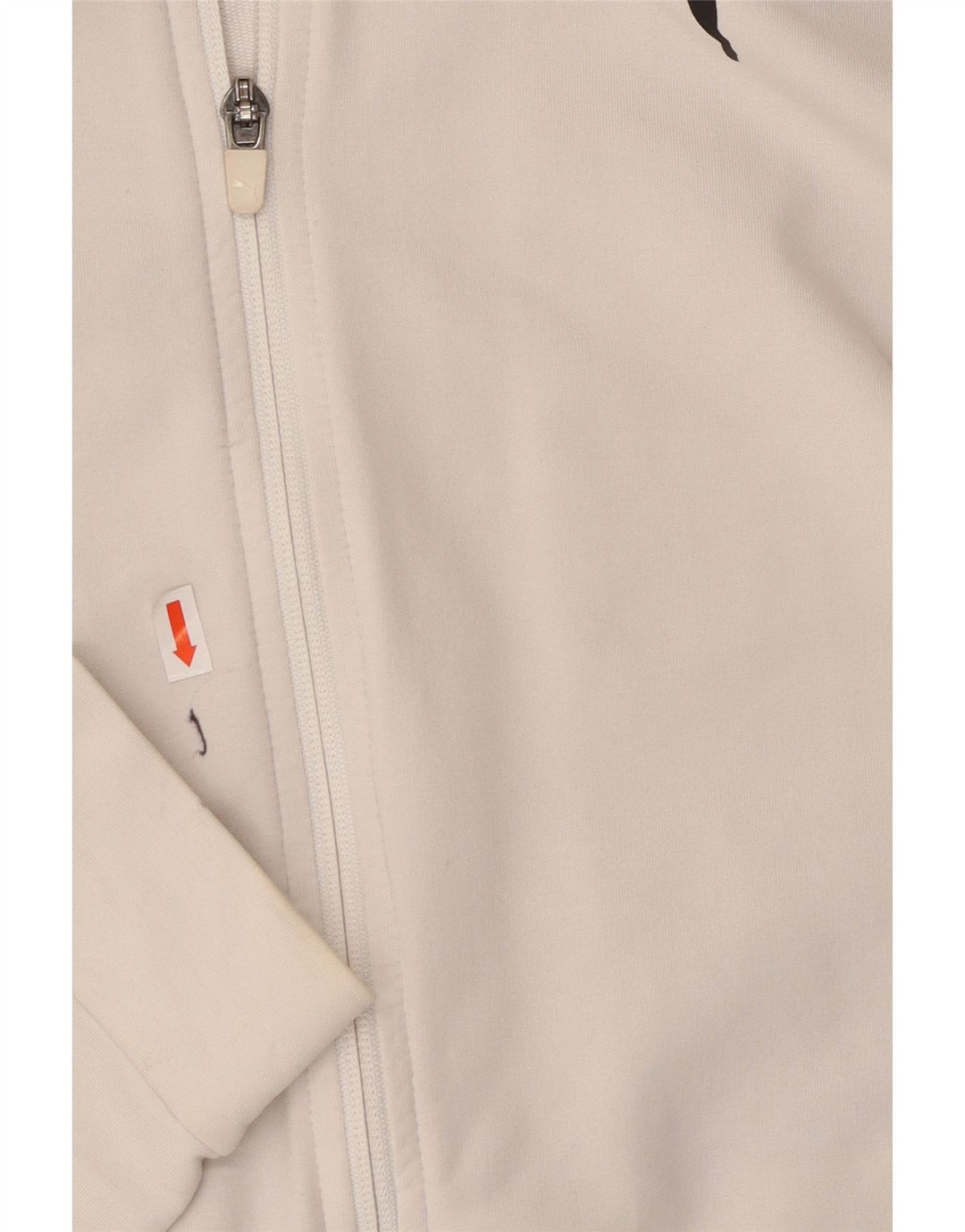 PUMA Damen Graphic Zip Hoodie Pullover UK 10 Small Weiß Farbblock