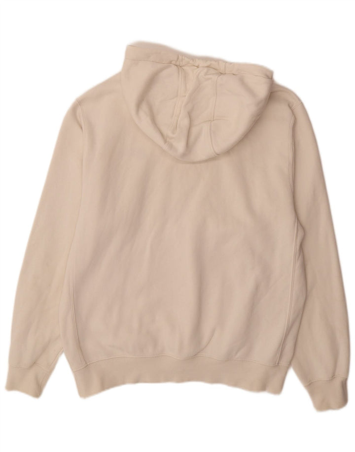 NIKE Mens Hoodie Jumper Small Off White Cotton