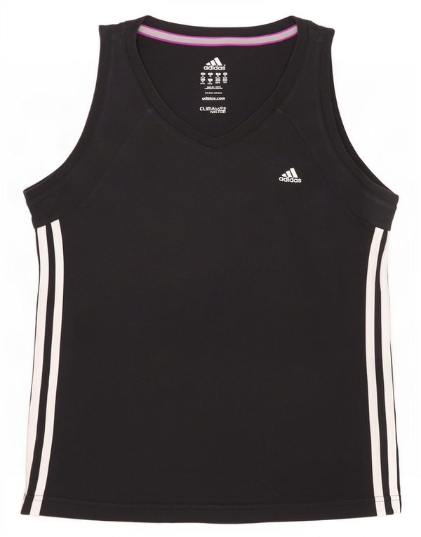 Adidas Damen Climalite Weste Top UK 12/14 Medium Schwarz Baumwolle