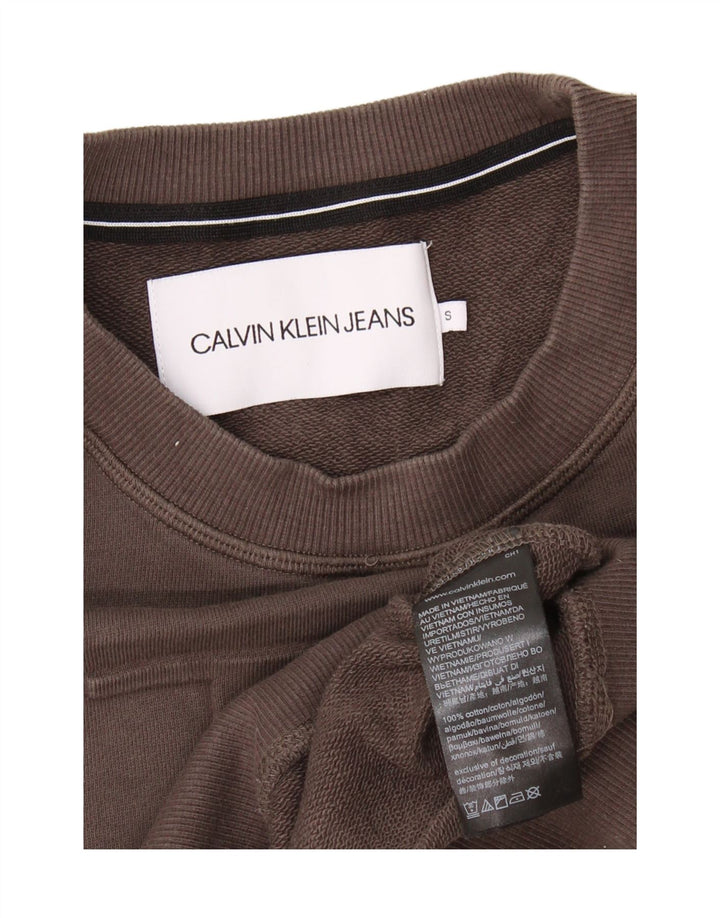 Calvin Klein Jeans Herren-Sweatshirt mit Grafik, Größe S, graue Baumwolle