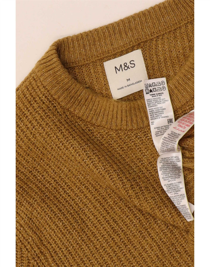 Marks & Spencer Herren-Pullover mit Rundhalsausschnitt, mittleres Khaki, Polyamid