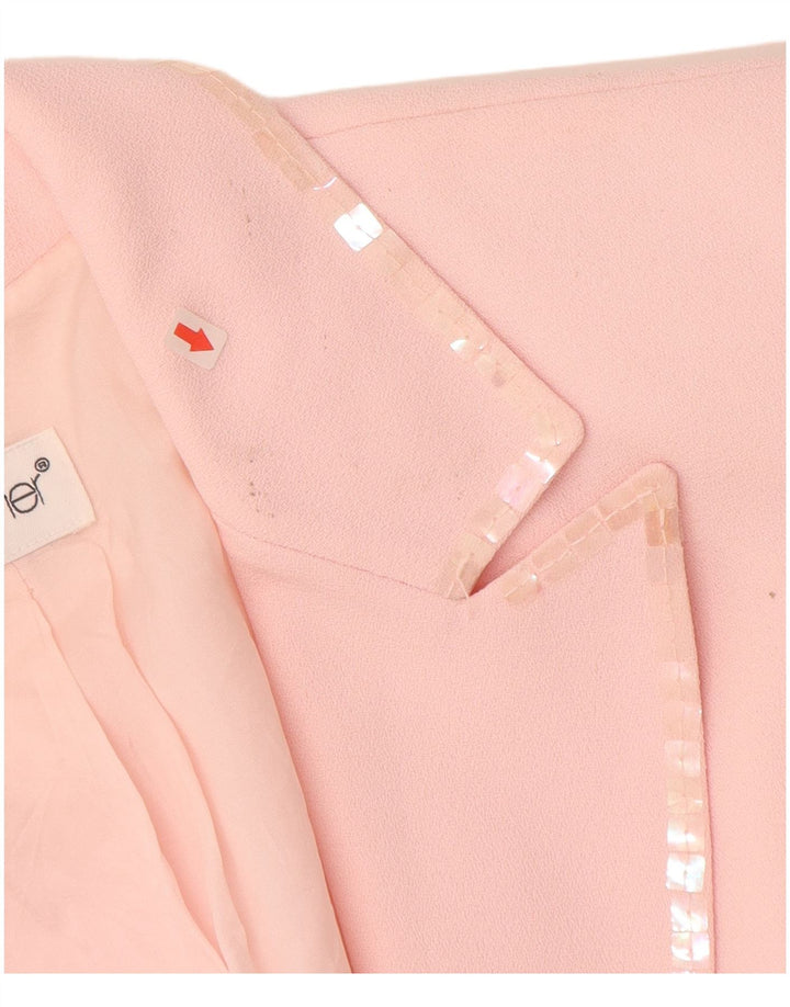 TOGETHER Damen-Blazerjacke mit 1 Knopf, UK 12, Mittelrosa, Polyester