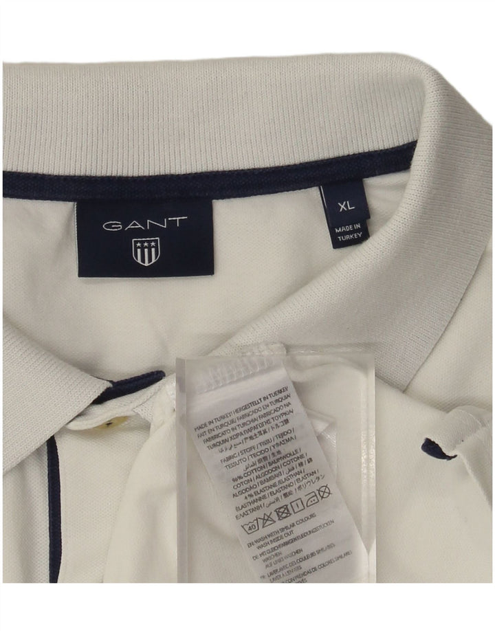 Gant Herren Poloshirt XL Weiße Baumwolle