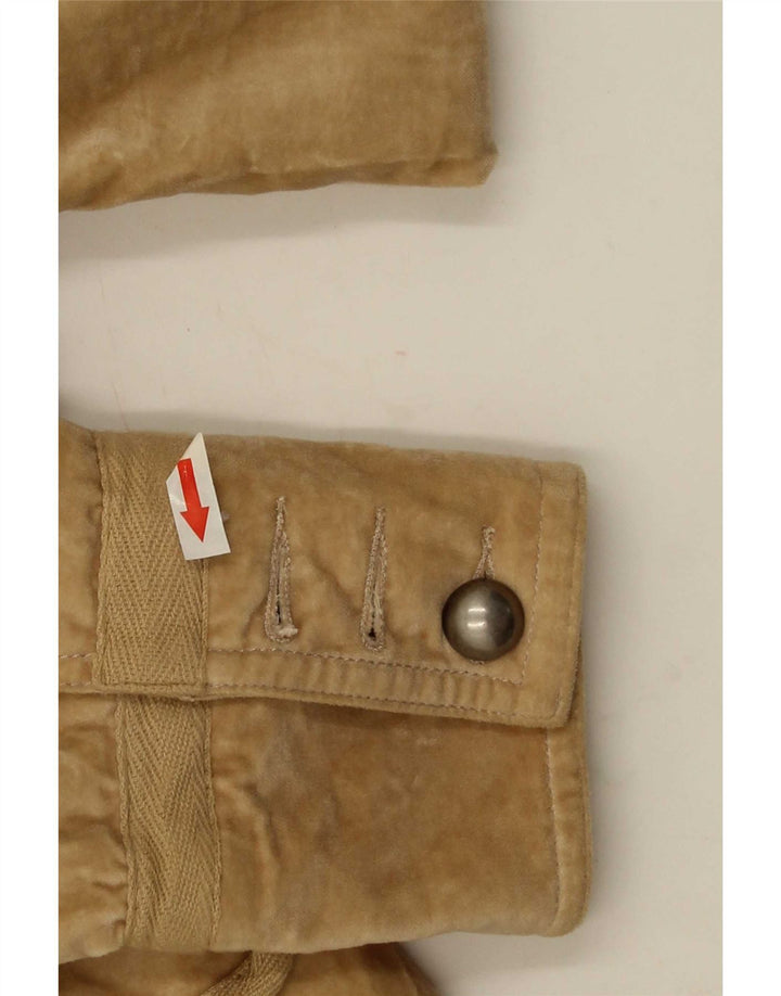 Massimo Dutti Damen-Blazerjacke aus Samt mit 1 Knopf, EU 38, Größe S, Beige, Baumwolle
