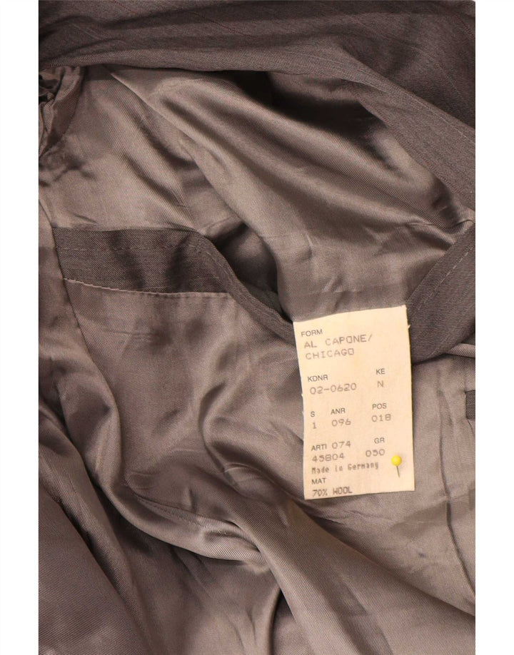 Hugo Boss Herren-Blazer, zweireihig, IT 50, große grau gestreifte Wolle