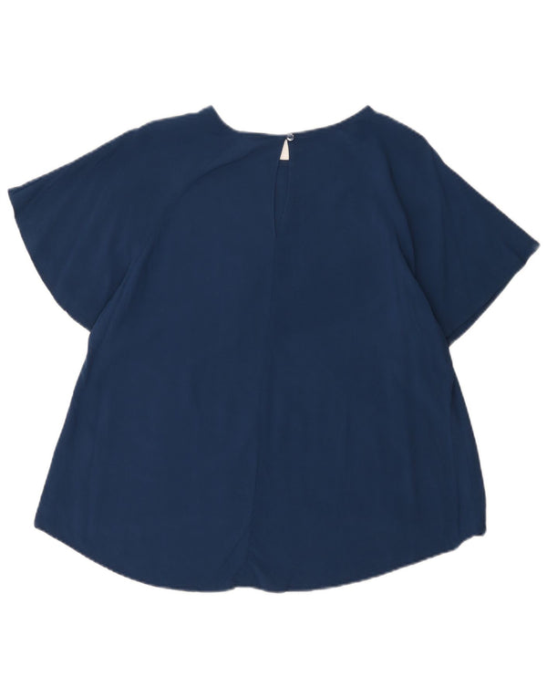 Sun68 Damen-Blusenoberteil UK 14 Mittelmarineblaue Viskose
