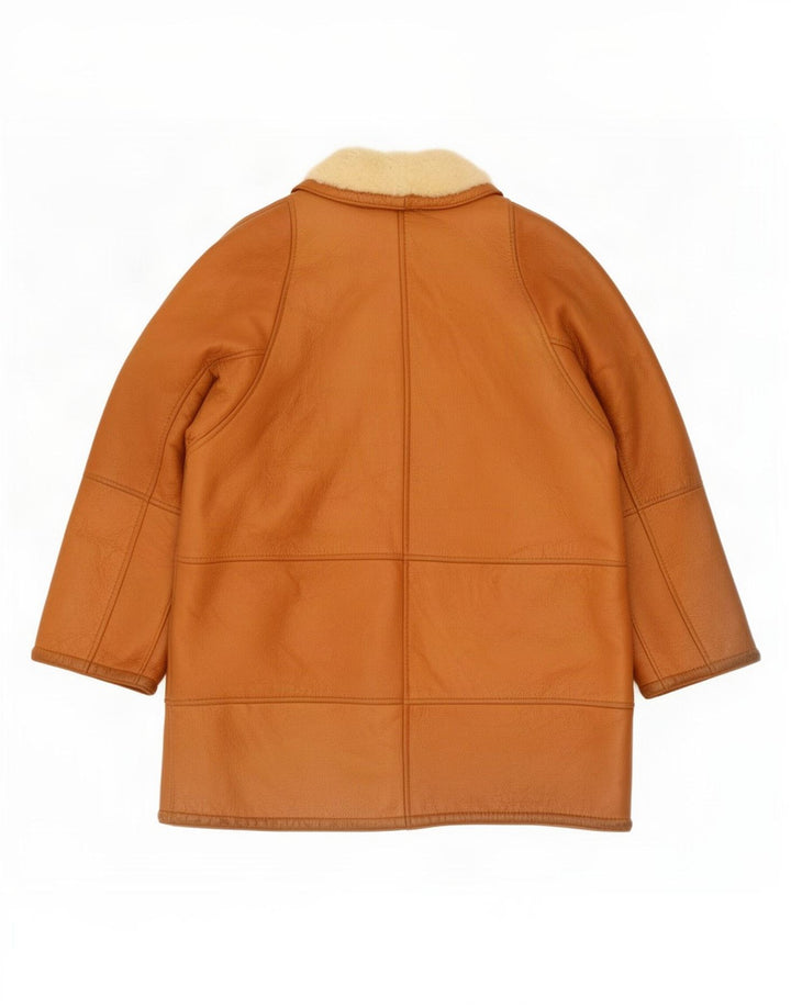 Anfor Damen Übergroßer Lammfellmantel IT 46 Large Beige